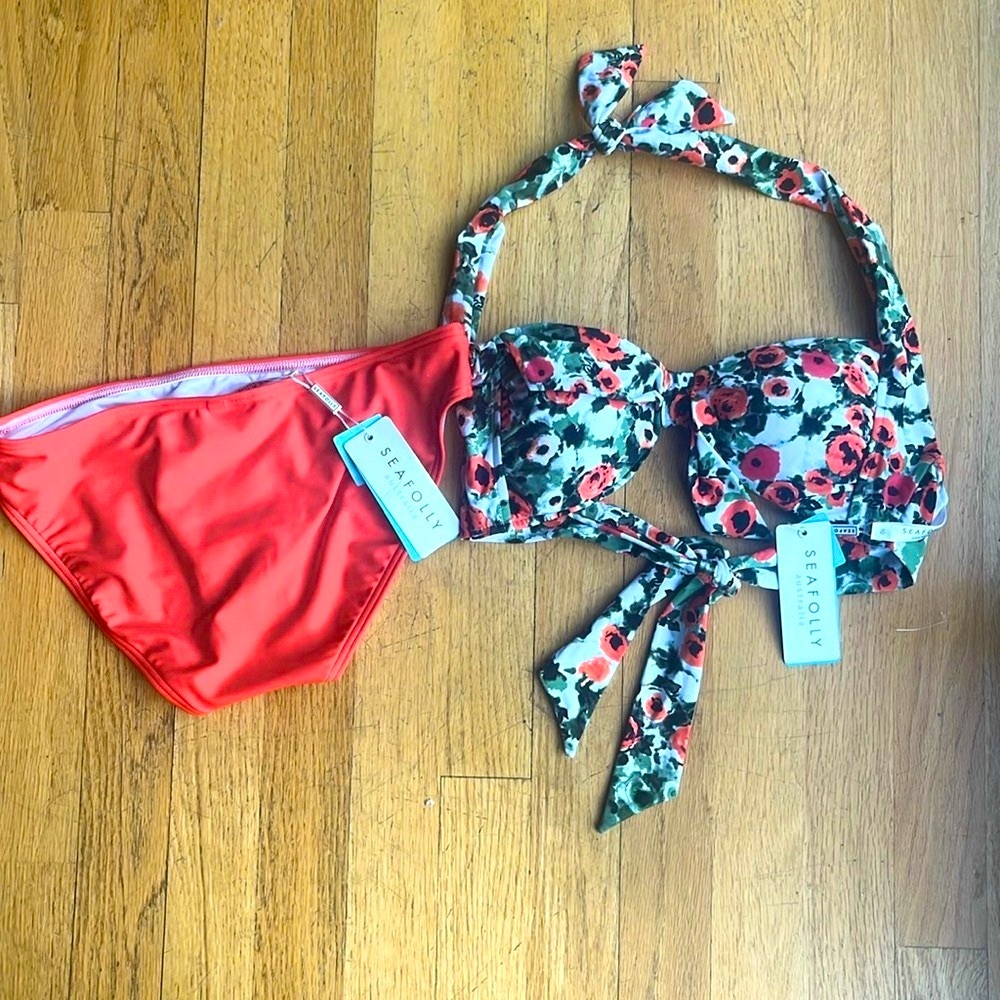 Seafolly Australia floral bikini and bottoms NWT!!! US Size 4